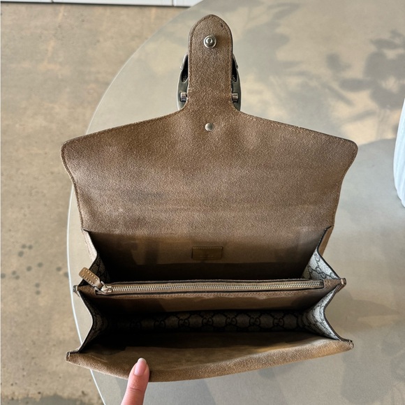 GUCCI GG Supreme Monogram Small Dionysus Shoulder Bag Taupe - Picture 9 of 11